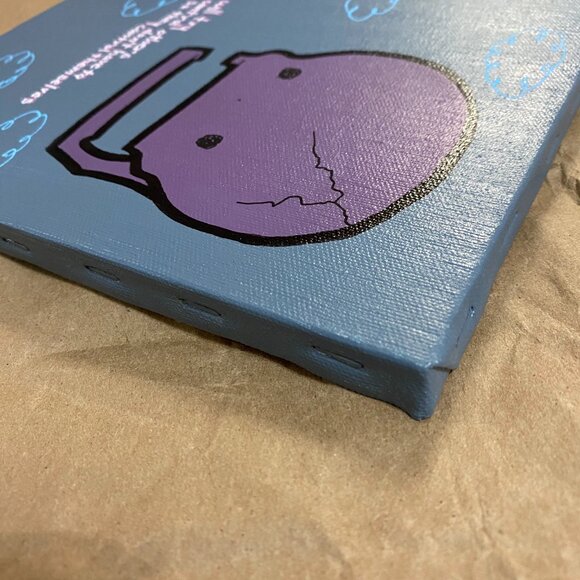 Original cute skull control clouds truism poetry painting - Picture 3 of 3